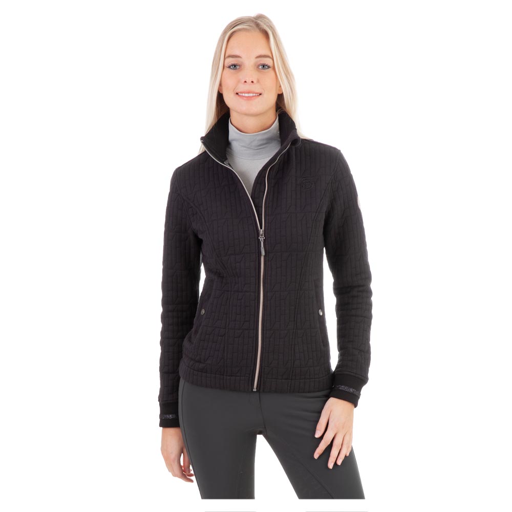 Black sweatshirt (black sea) with embossed fabric for woman – ANKY