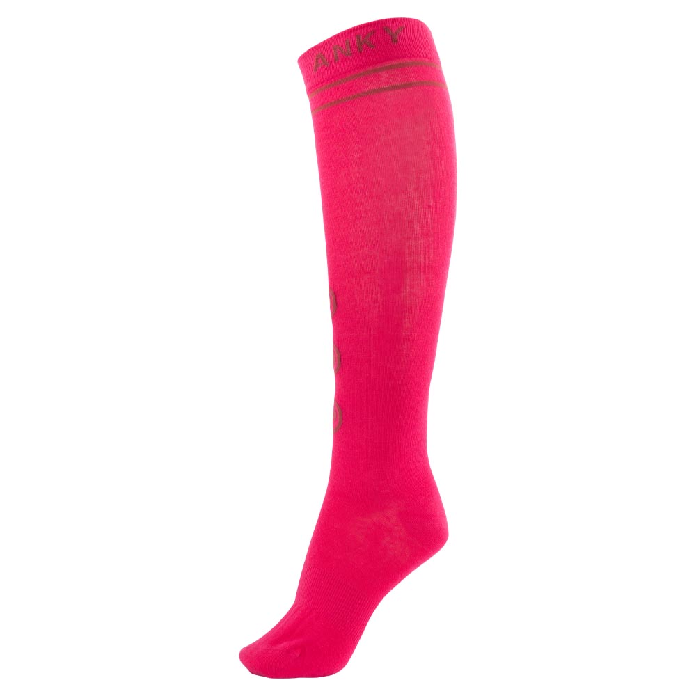 High Technical Riding Socks in Fuchsia Red with Burgundy Details - ANKY