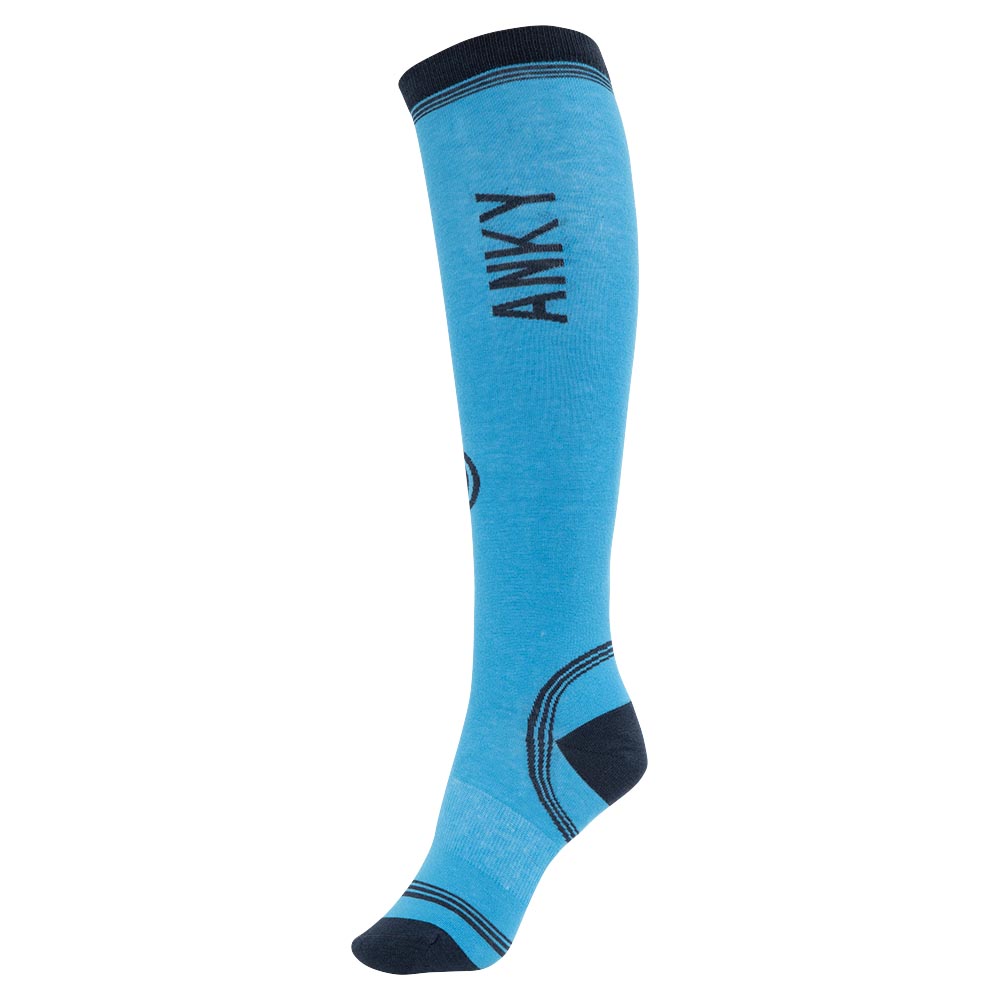 Chaussettes techniques bleu (brilliant blue) avec détails en bleu marine - Anky