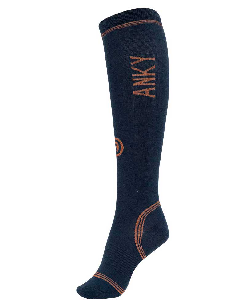 Dark Navy Technical Socks with Copper Glitter Details - ANKY