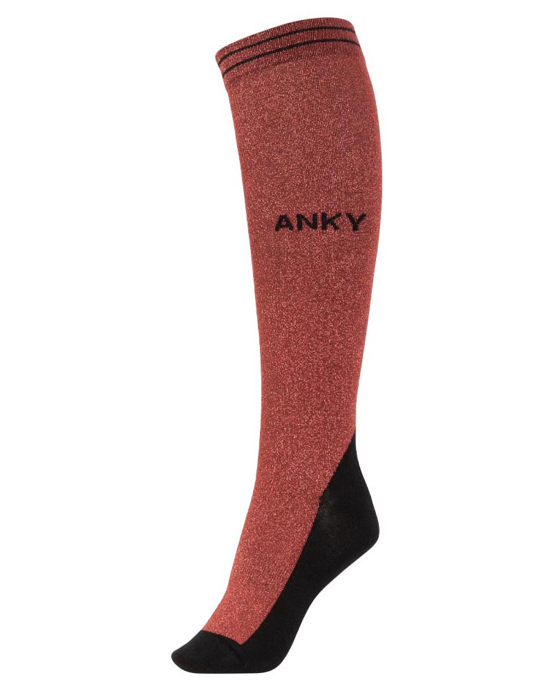 Chaussettes techniques bordeaux (new maroon) avec brillance - Anky
