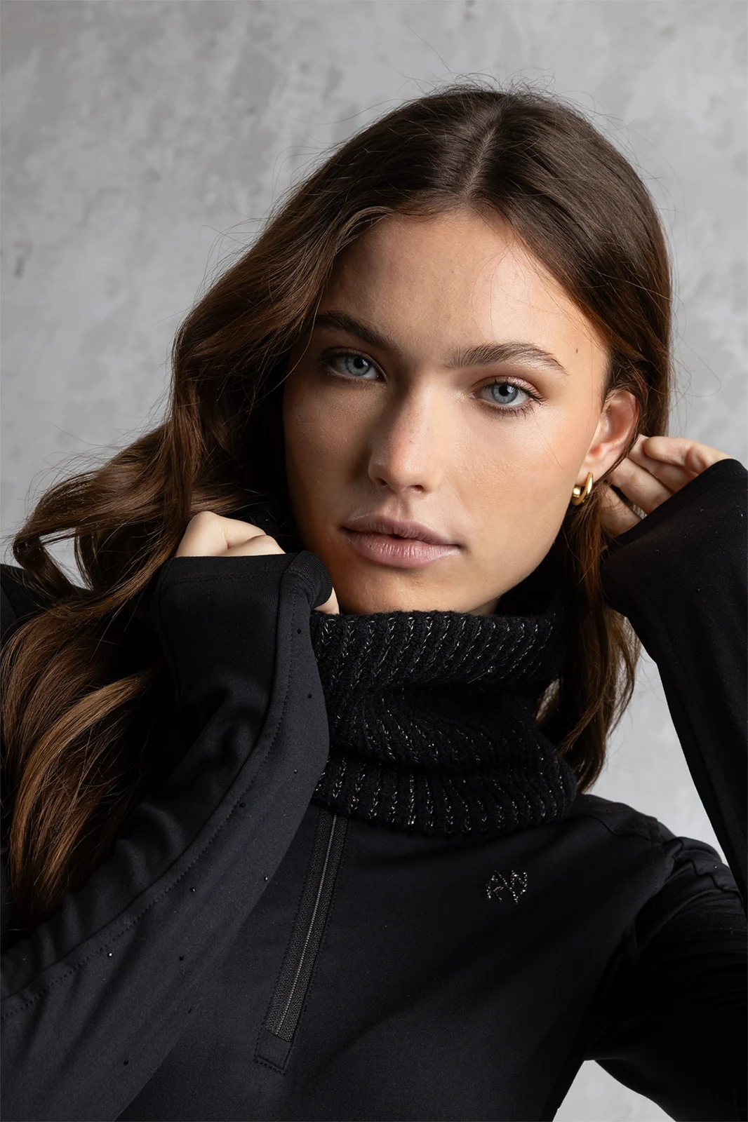 Tour de cou en maille en noir (Black) - Anky
