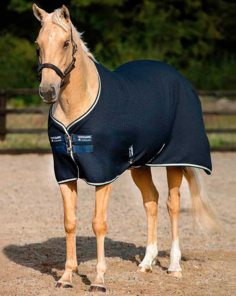 Navy Blue Quick-Dry Technical Blanket with Techni Waffle System for Horse - RAMBO