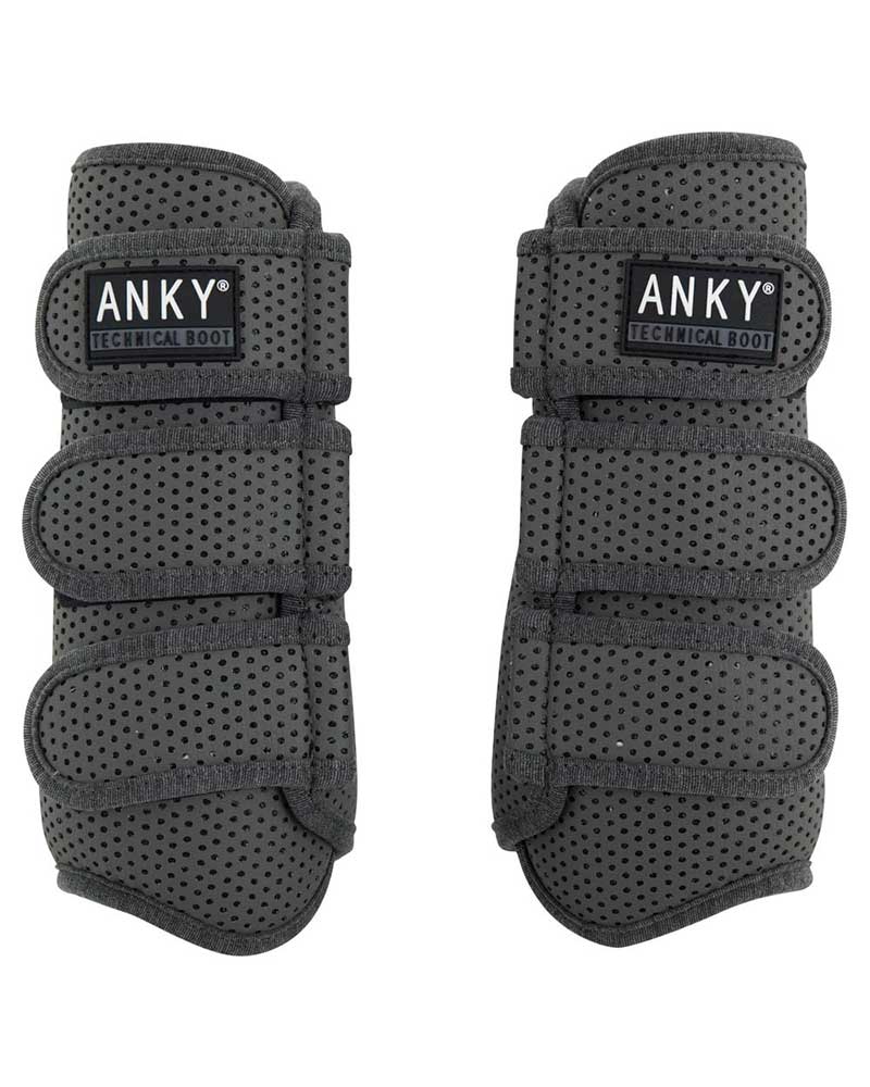Lot de 2 protections de dressage gris (dove) avec brillances à l'intérieur des perforations modèle Climatrole - Anky