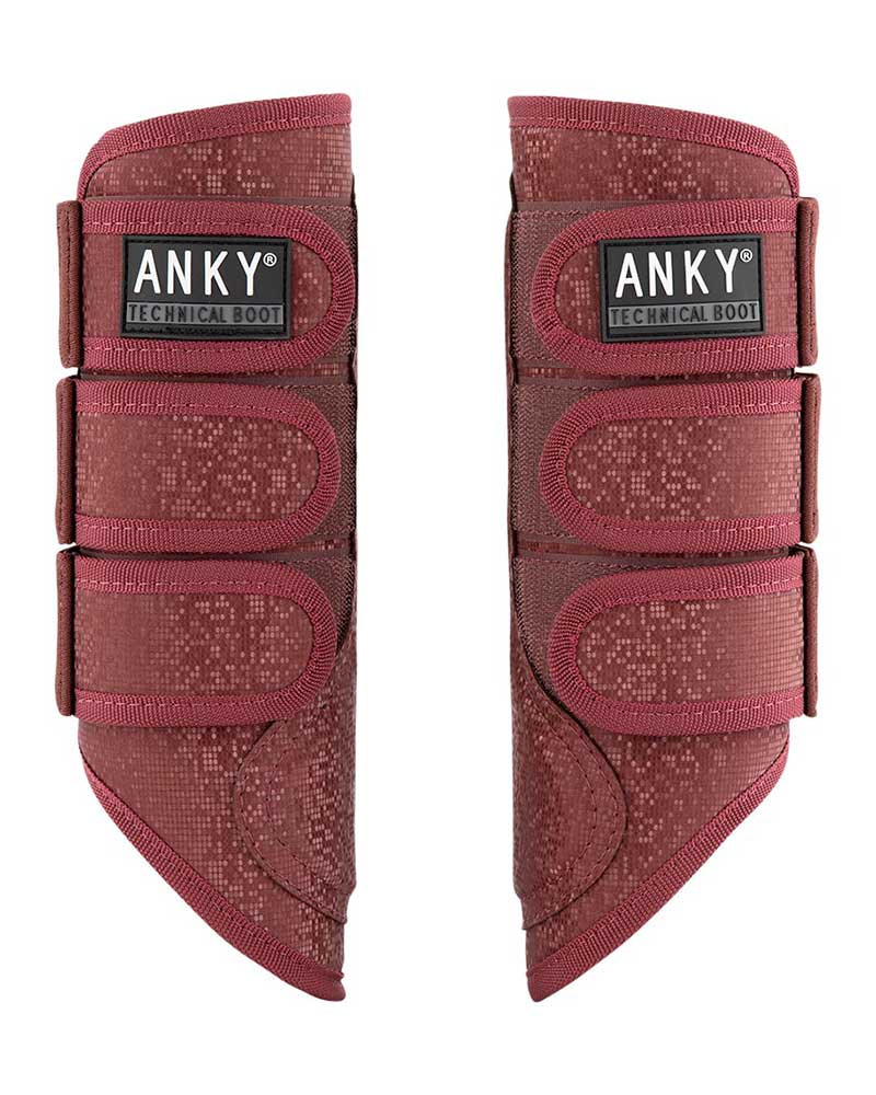 Pack de 2 protectores para doma burdeos (tawny port) con efecto de cristales para caballo (cob y/o full) - ANKY