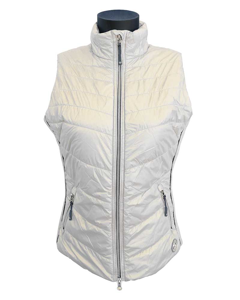 Light quilted vest in off-white with highlights (Frosted Almond) for women - ANKY