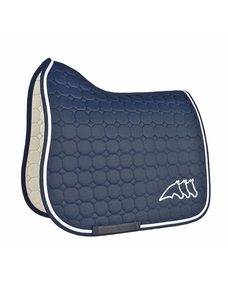 Sudadero de doma azul marino con bordado blanco para caballo (full) - Octagon - Equiline