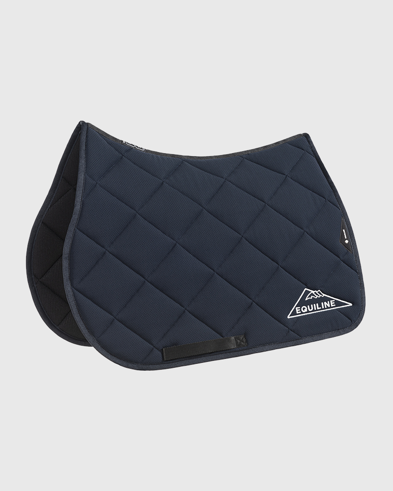 Navy Blue Jumping Saddle Pad with White Logo - Ederec - Equiline