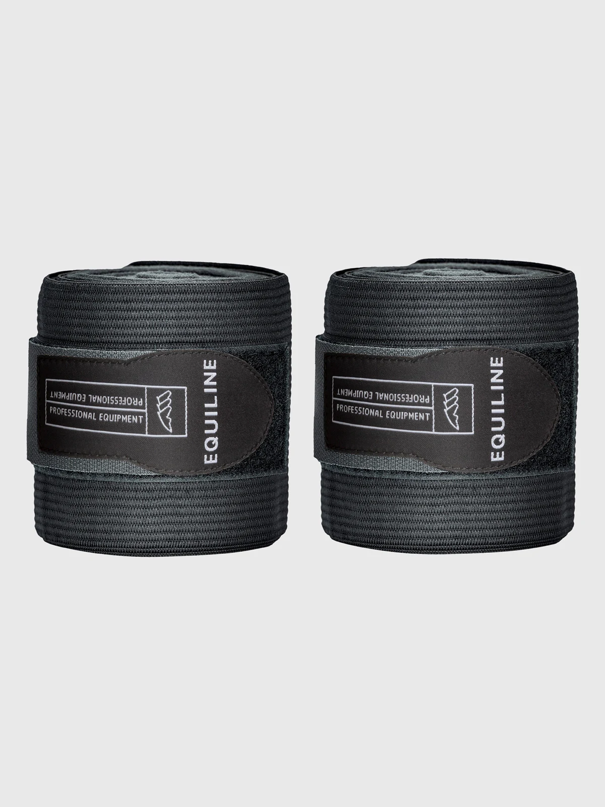Pack de 2 vendas de trabajo elásticas con forro polar en negro para caballo - Equiline