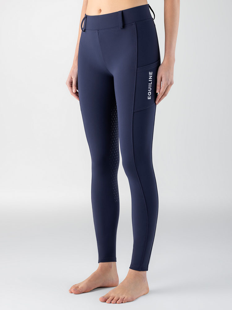 Mallas color azul cobalto con bolsillos laterales (full grip) para mujer- Equiline