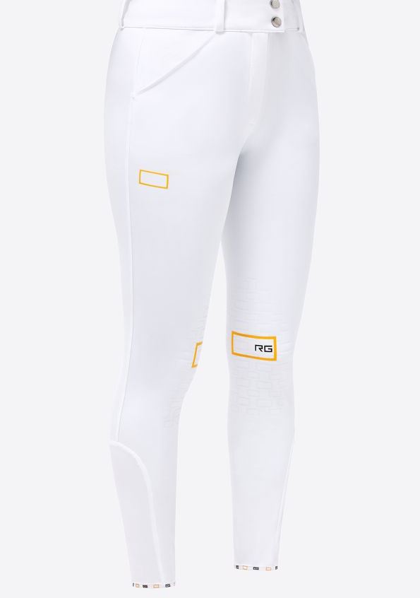 Pantalones de montar a caballo blancos (grip rodilla) para mujer - RG