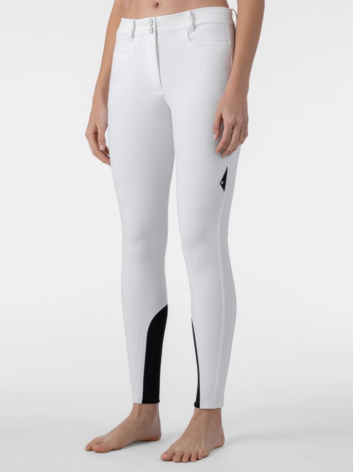 Pantalones  blancos de cintura alta (grip rodilla) para mujer - Endrakh- Equiline