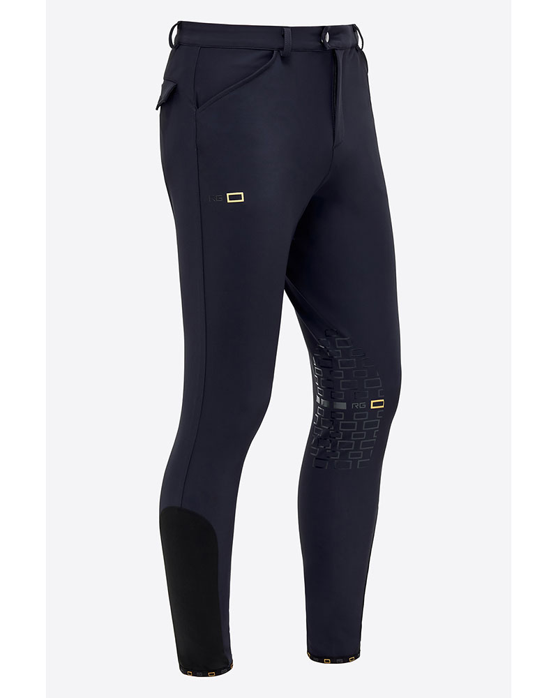 Pantalons d'équitation bleu marine (grip aux genoux) pour homme - RG