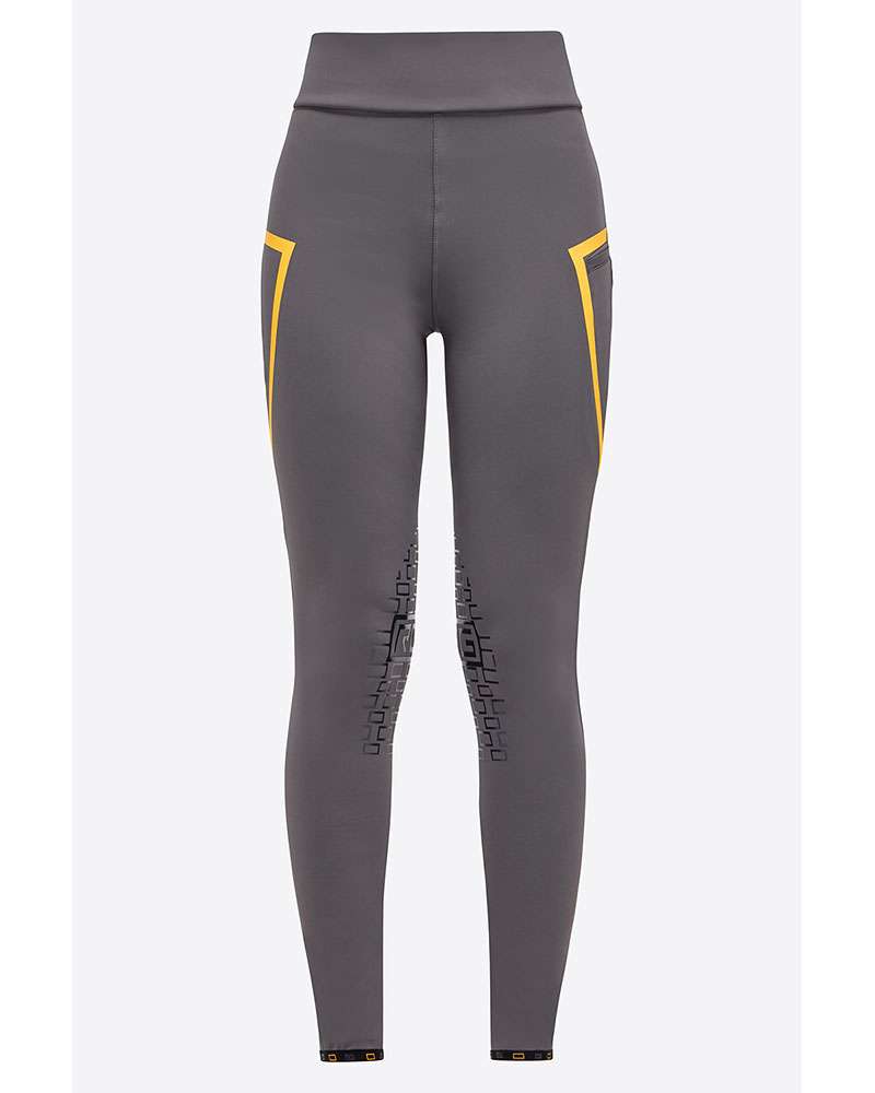 Leggings d'équitation gris foncé (grip aux genoux) pour femme - RG