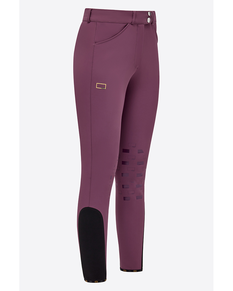 Pantalons d'équitation violets (grip aux genoux) pour femme - RG