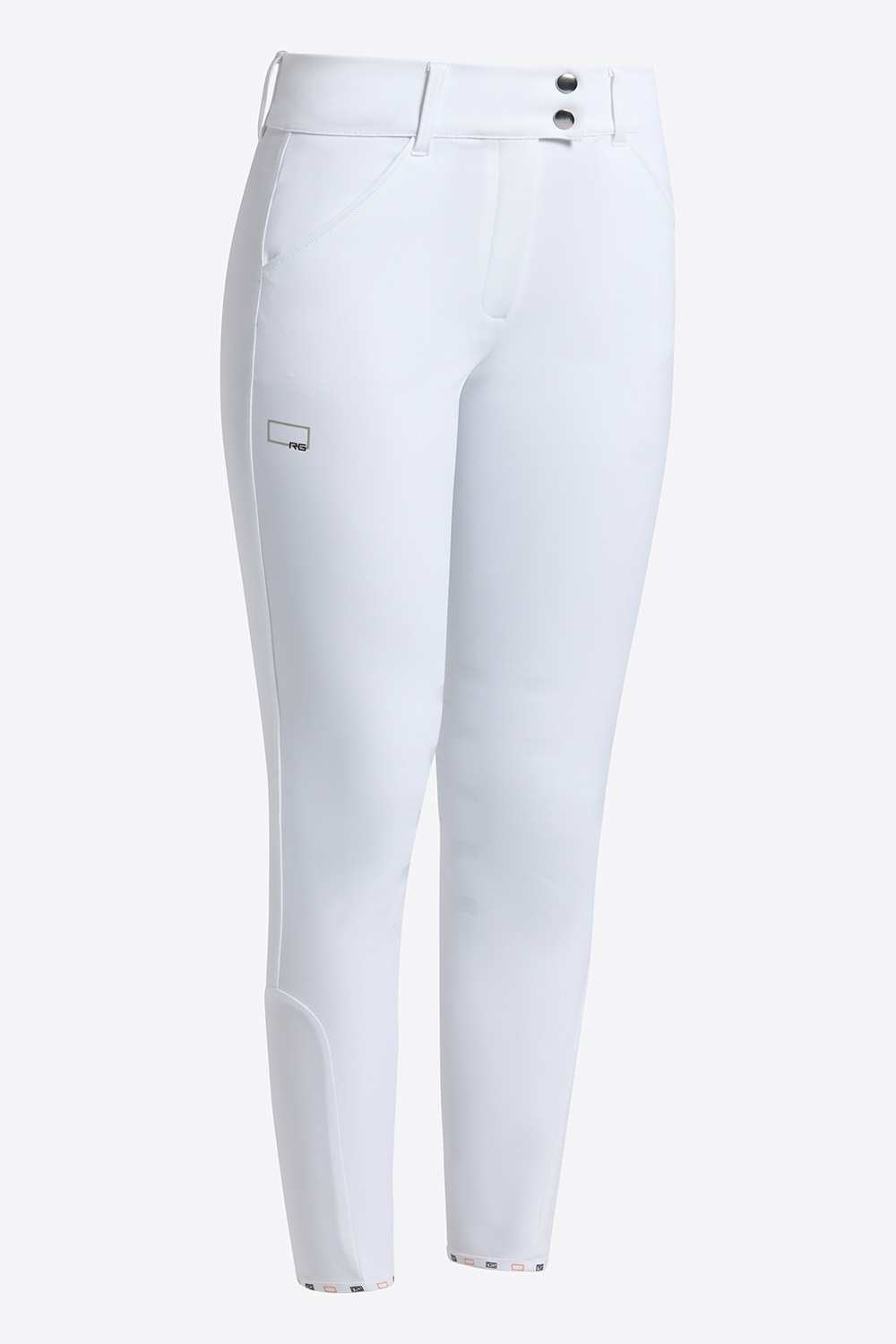 High-waisted white riding pants (knee grip) for women - RG