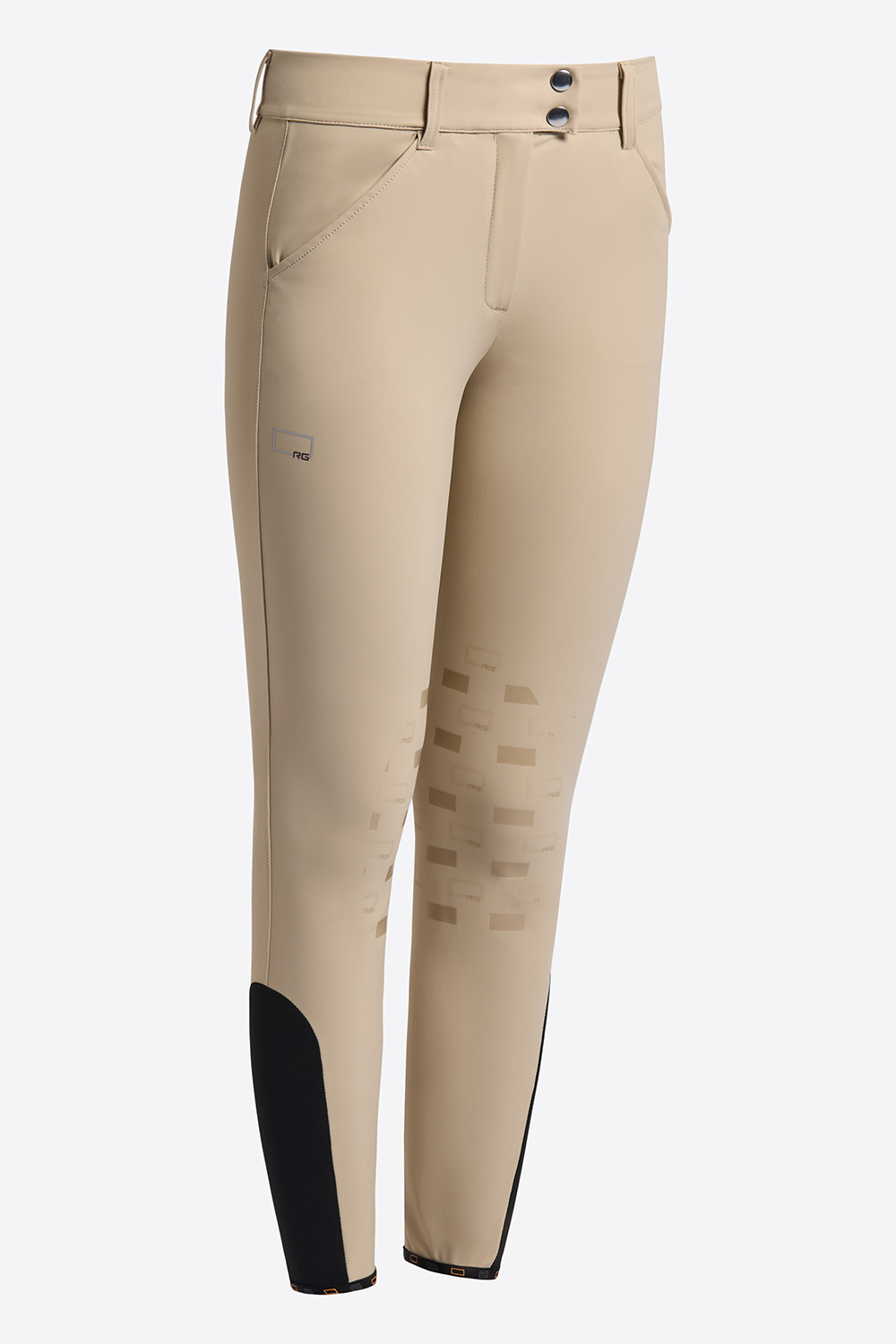 Women's Beige High-Waisted Riding Breeches (Knee Grip) - RG