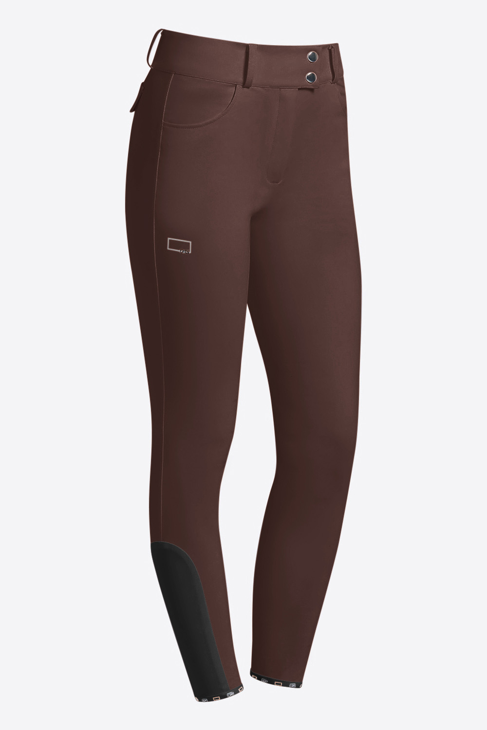 Pantalons d'équitation marron chocolat de taille haute (grip aux genoux) pour femme - RG