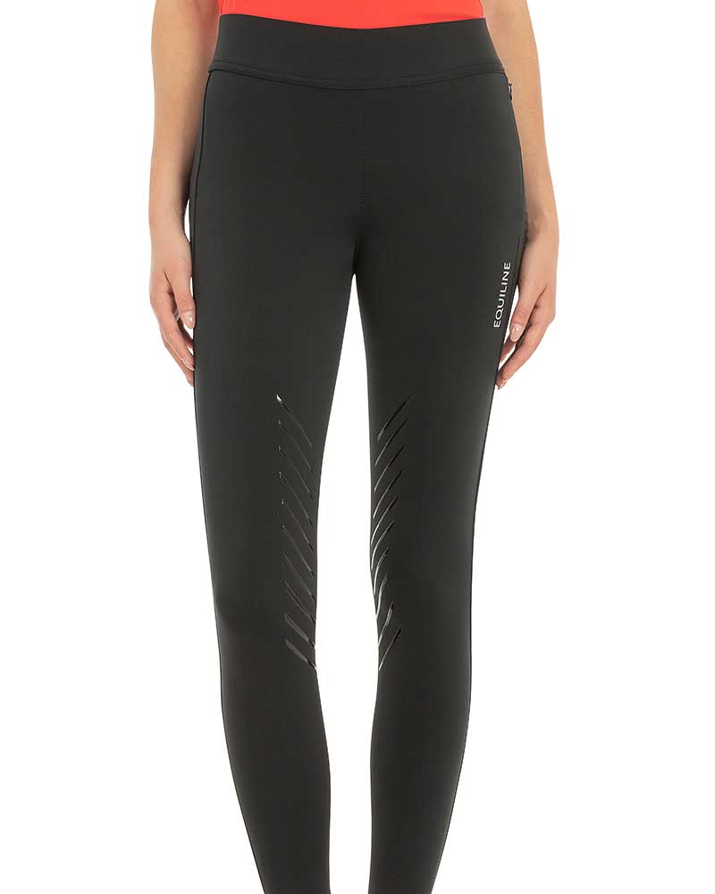 Leggings d'équitation noir (grip aux genoux) pour femme Charlac - Equiline