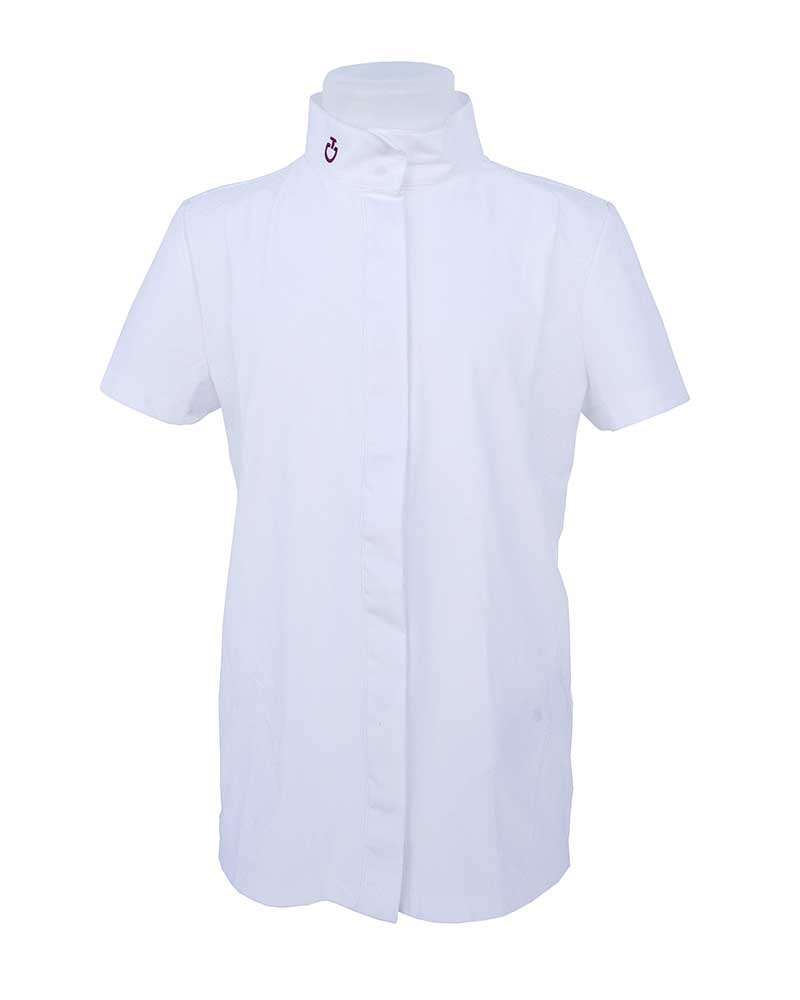 Chemise de compétition à manches courtes blanc pour fille - Cavalleria Toscana