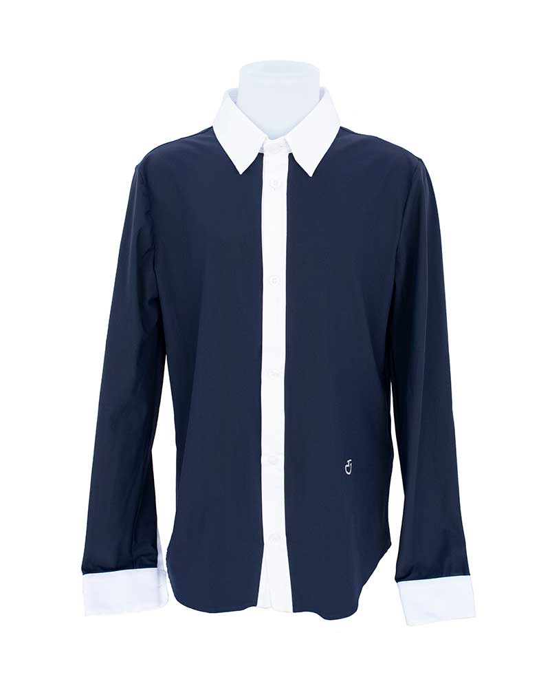Chemise clásica de compétition à manches longues bleu marine pour garçon - Cavalleria Toscana