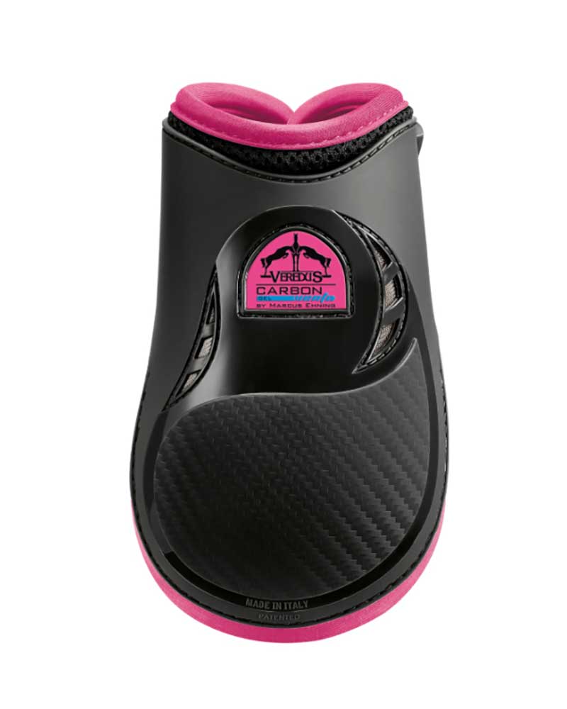 Protège-boulets postérieurs de saut noir et fuchsia Carbon Gel Vento - Veredus