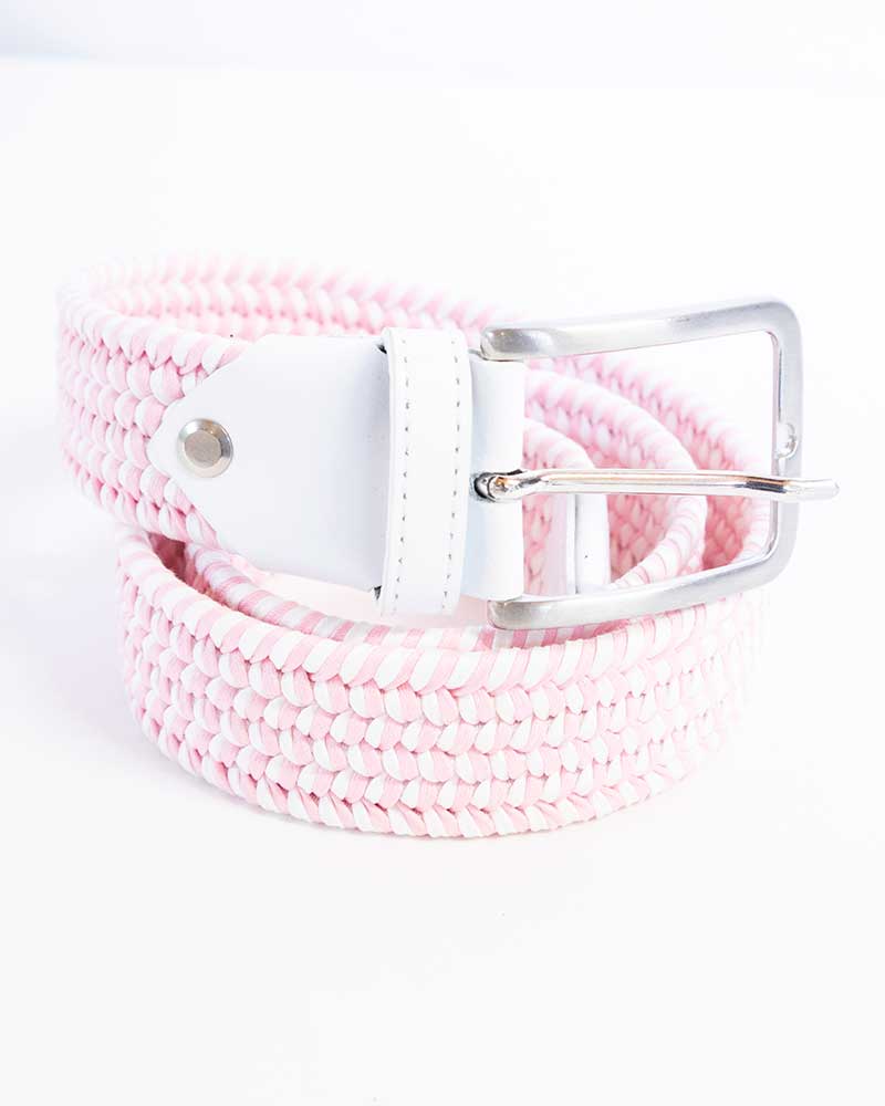 Cinturón blanco y rosa trenzado y elástico - Cavalleria Toscana
