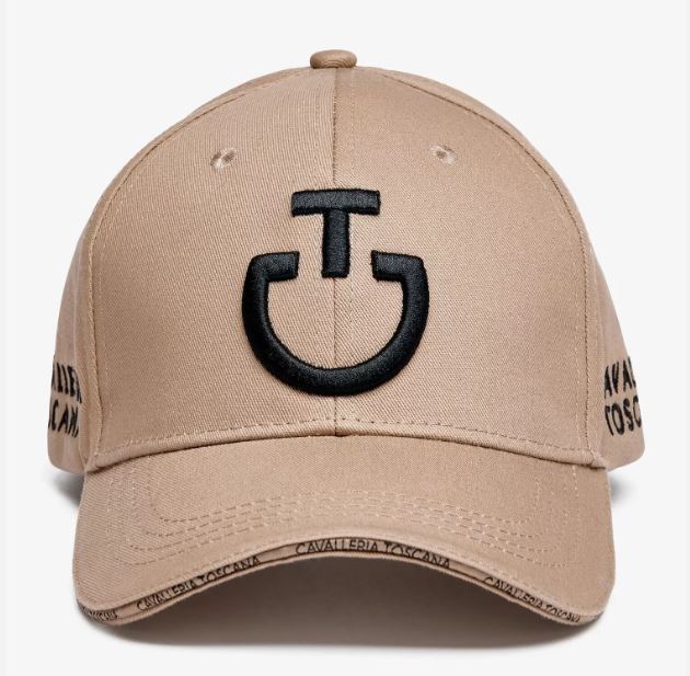 Beige cap with black embroidered logos - Cavalleria Toscana