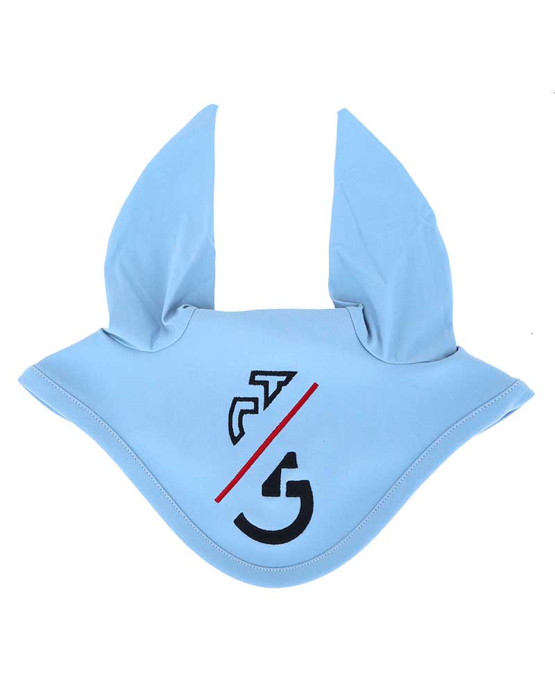 Bonnet bleu clair avec fines oreilles élastiques pour cheval et poney - CT Team - Cavalleria Toscana