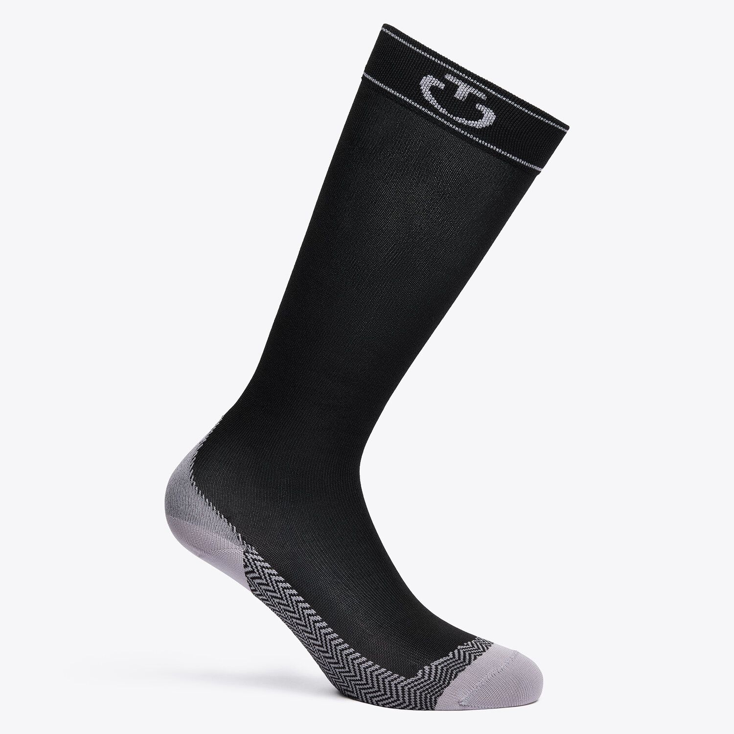 Chaussettes fins deportivos noir avec logo gris - Cavalleria Toscana