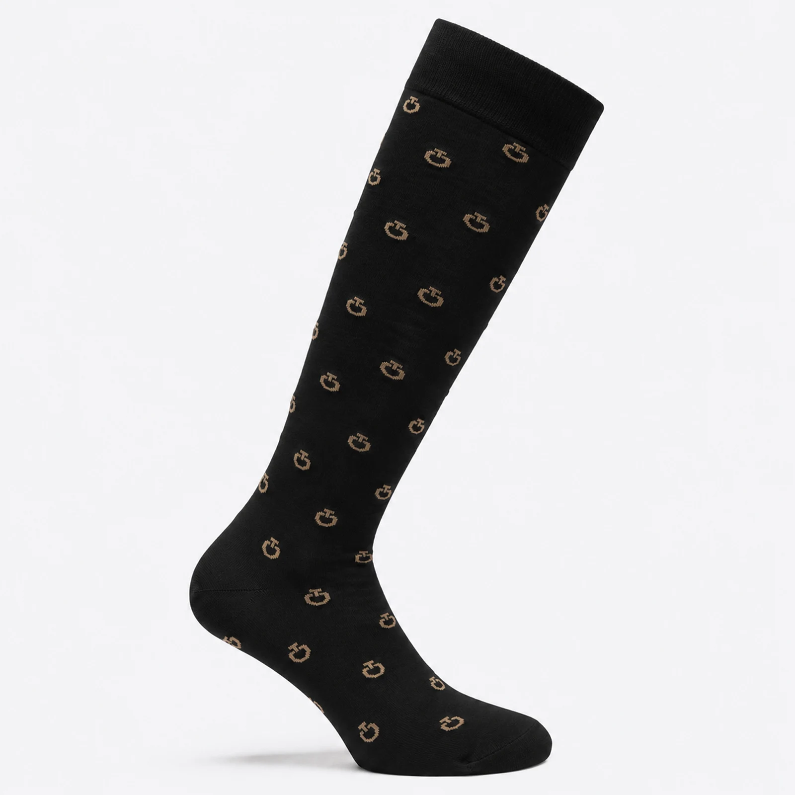 Black technical jacquard socks with mini CT logos - Cavalleria Toscana