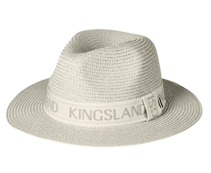 Chapeau en paille beige clair avec detalles dorés pour femme-KLNikita-Kingsland