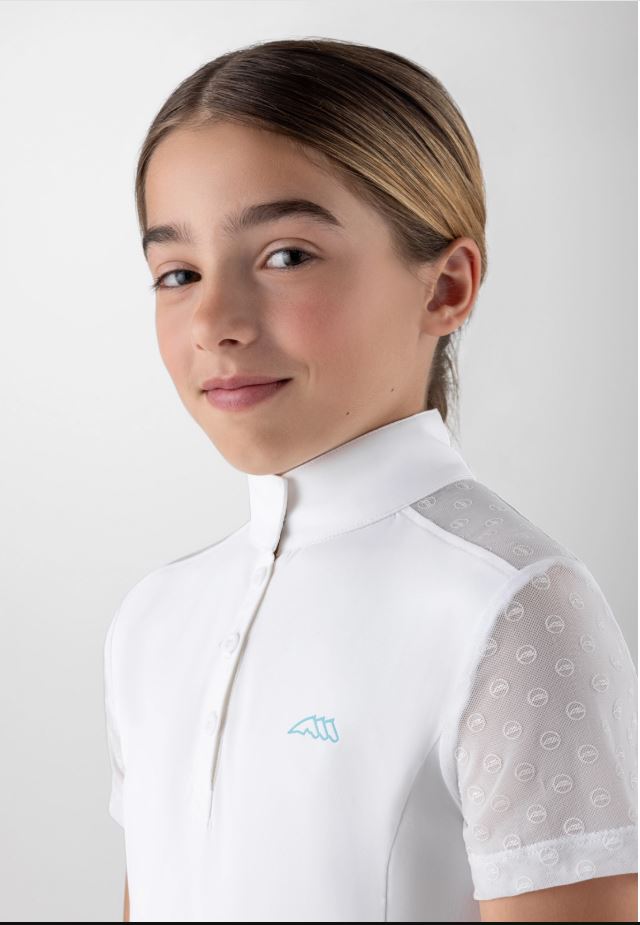 Girls’ White Short-Sleeve Show Polo – Giuv-Equiline