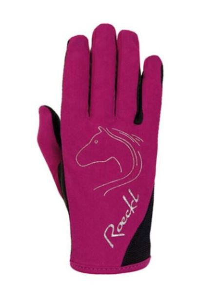 Gants d'équitation noir et fuchsia- Tryon - Roeckl
