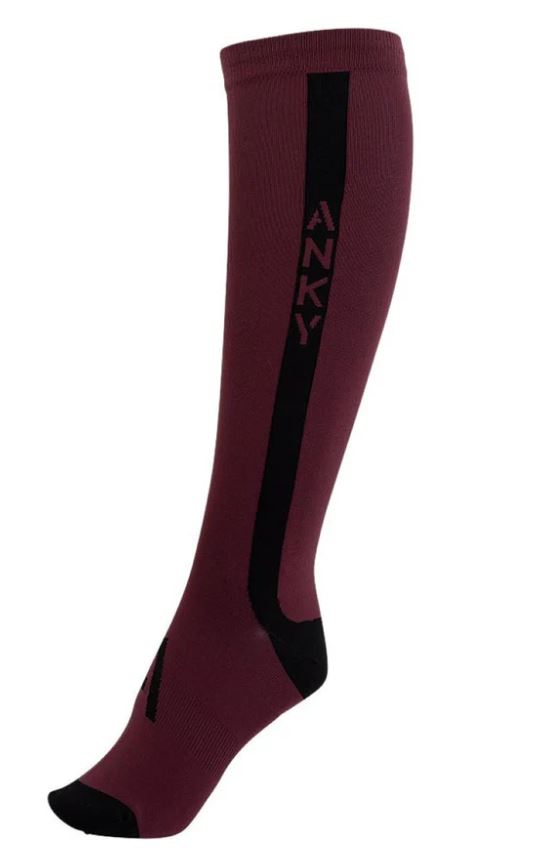 Calcetines técnicos burdeos (windsor wine) con logotipo lateral-Anky