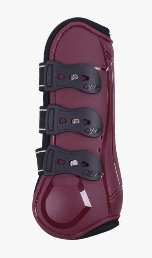 Lot de 2 protège-tendons (antérieurs) bordeaux pour cheval et poney - QHP