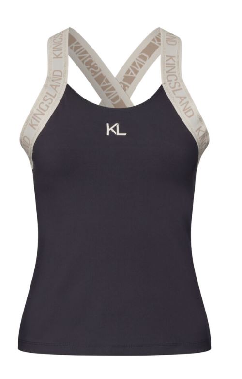 Women’s dark navy training shirt with beige and golden straps KLNaira - Kingsland