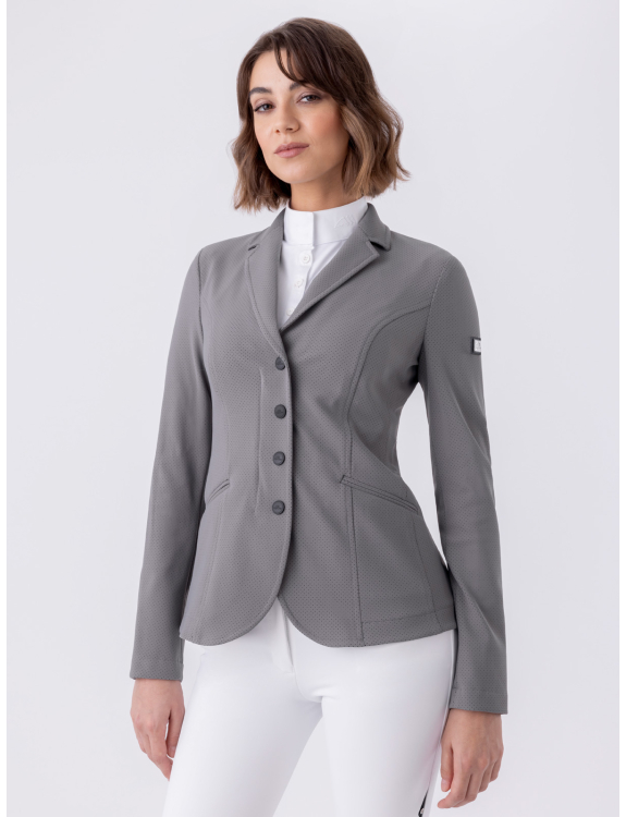 Very thin women's competition jacket Grey/Black Cozyc - Equiline (compatible with Airbag Vest)