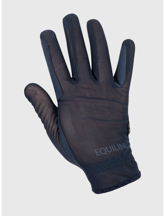 Summer Breathable Navy Blue Horse Riding Gloves - Equiline