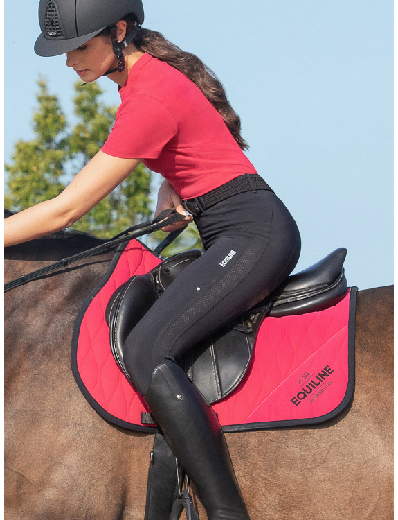 Pantalons d'équitation noir de maille latérale (grip aux genoux) pour femme Ciannek - Equiline