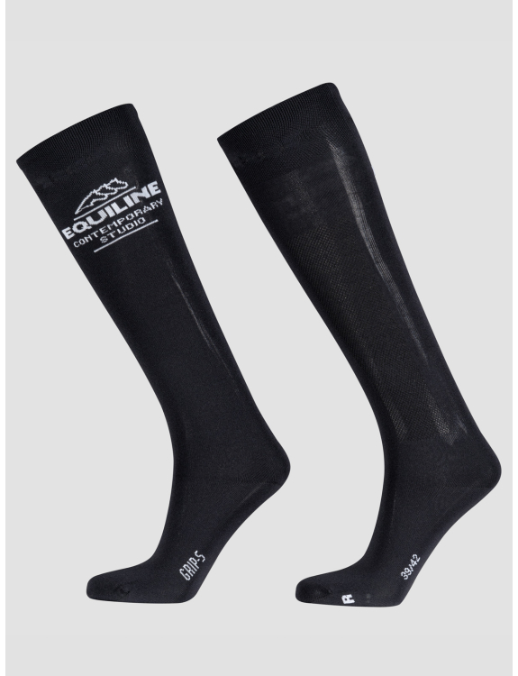 Blue high-top socks with horizontal logo - Carleic - Equiline