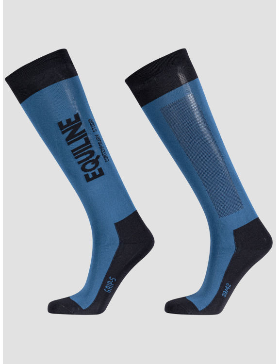 Chaussettes hautes bleu avec el logo en vertical Cerlic - Equiline