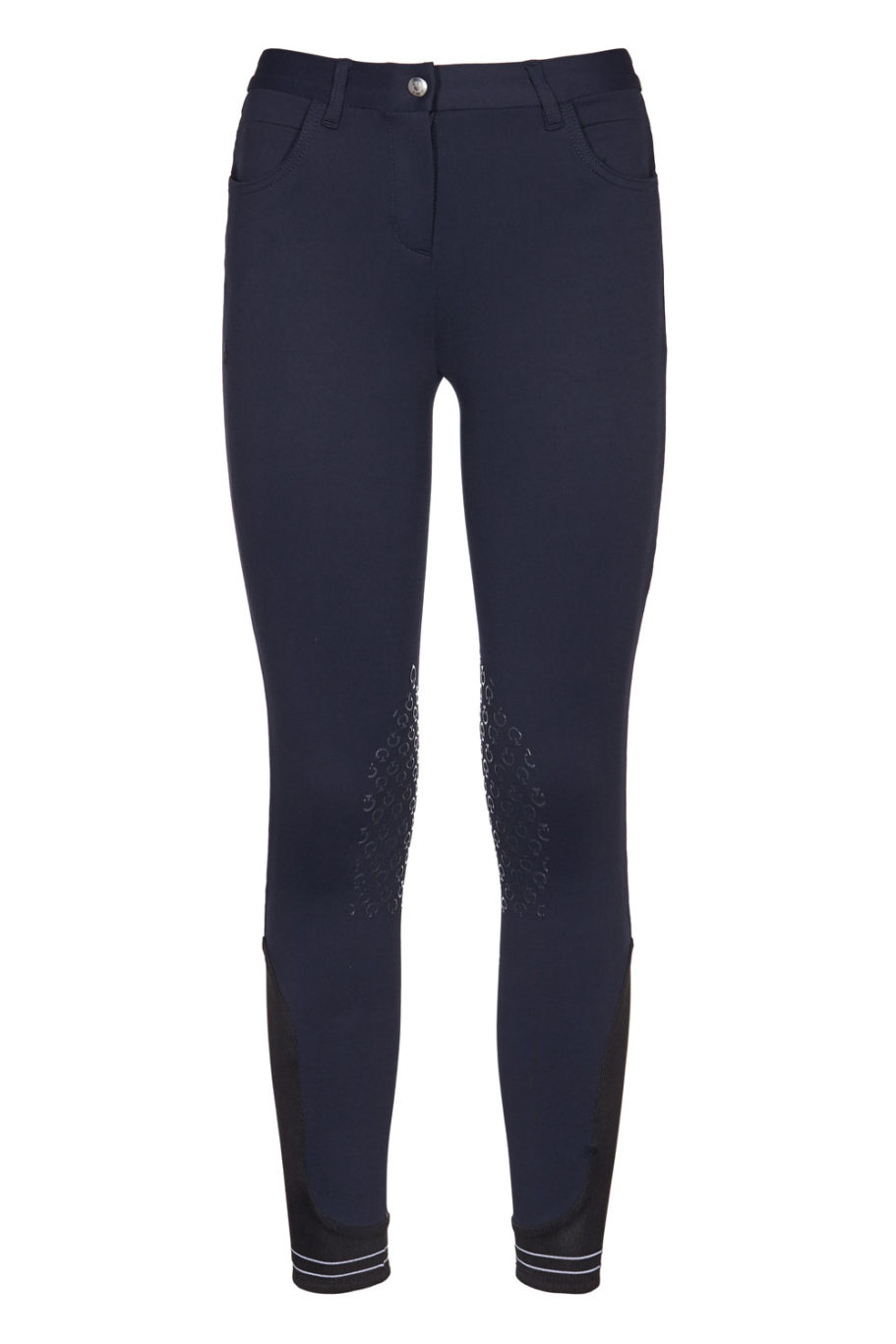 Navy blue piqué riding pants with pockets (knee grip) for girl – Cavalleria Toscana