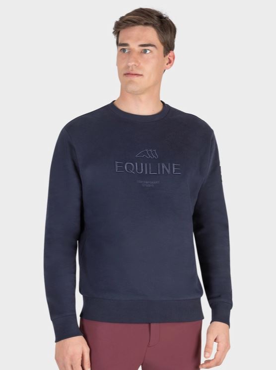 Navy blue crew neck sweatshirt for men - Caricoc - Equiline