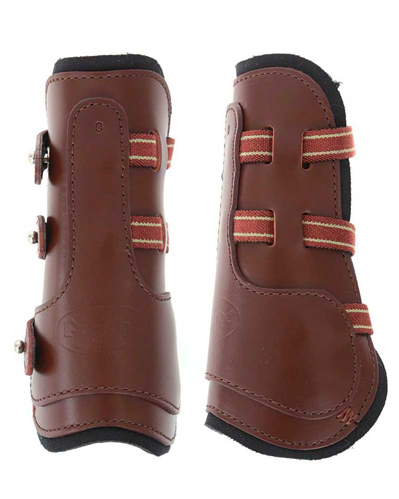 Lot de 2 protège-tendons (antérieurs) en cuir marron pour poney - F32 - Prestige