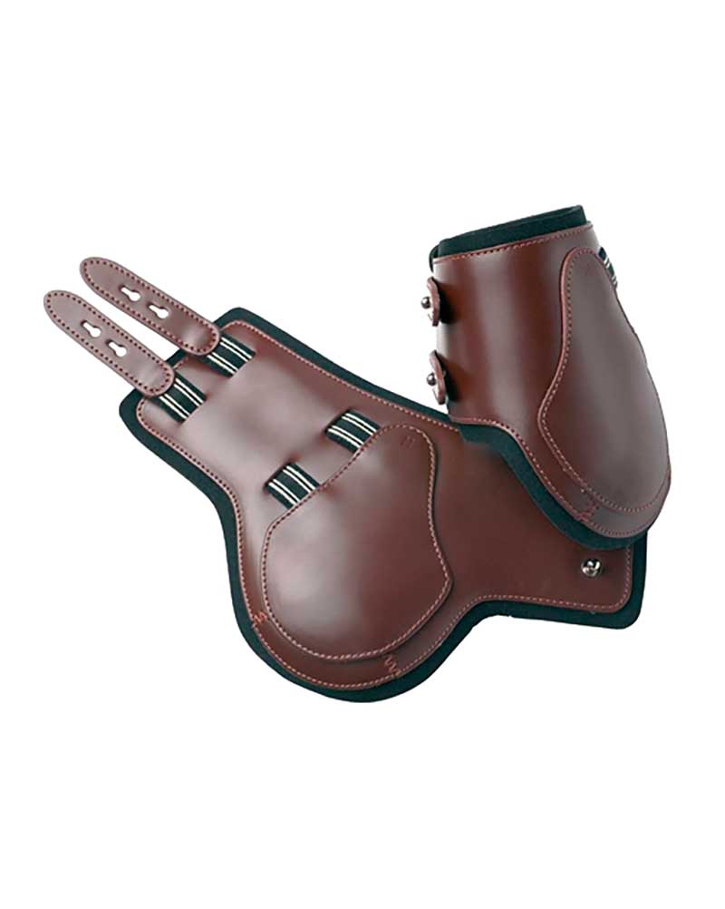Pack of 2 Brown Leather Hind Fetlock Boots for Pony – F33 – Prestige