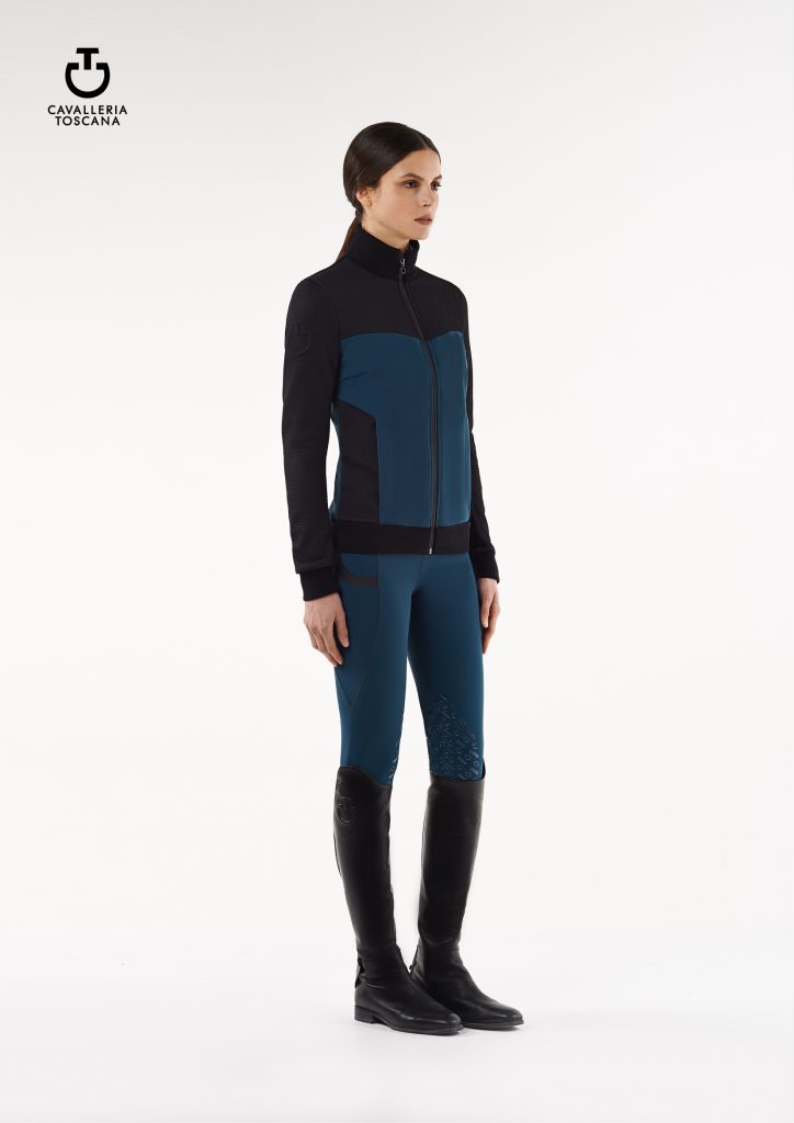 Bomber for training turquoise and black for women – Cavalleria Toscana