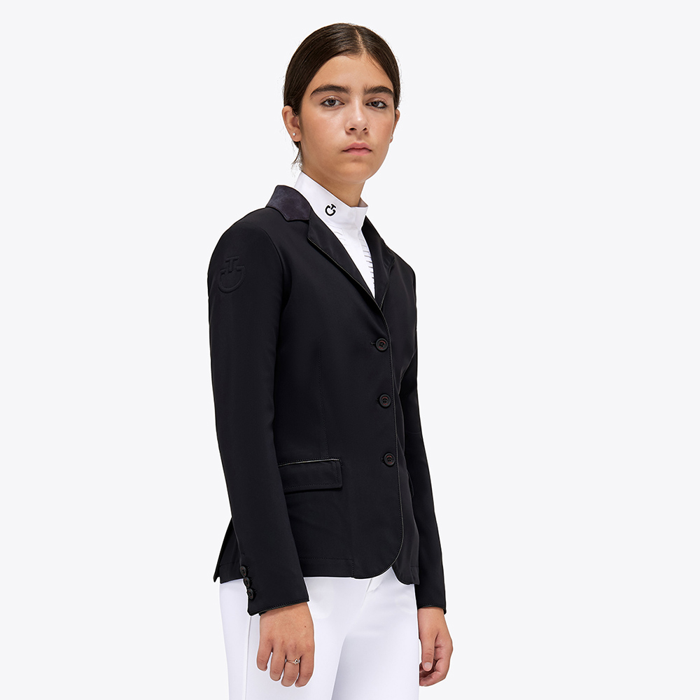 Lilac competition jacket with suede collar and contrasting trims for girls GP - Cavalleria Toscana (copia)