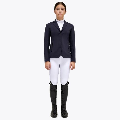 Veste de concours bleu marine avec la espalda de tissu élastique pour fille - Cavalleria Toscana