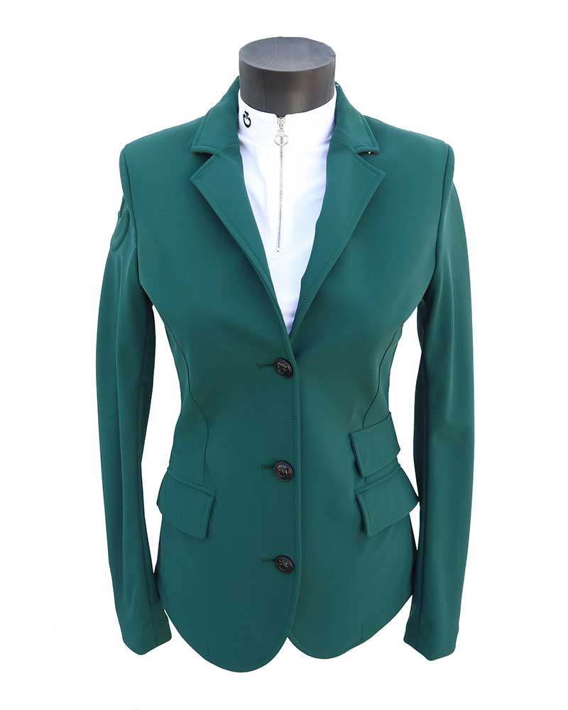 Veste de compétition vert foncé avec interior du col de punto pour femme - Cavalleria Toscana